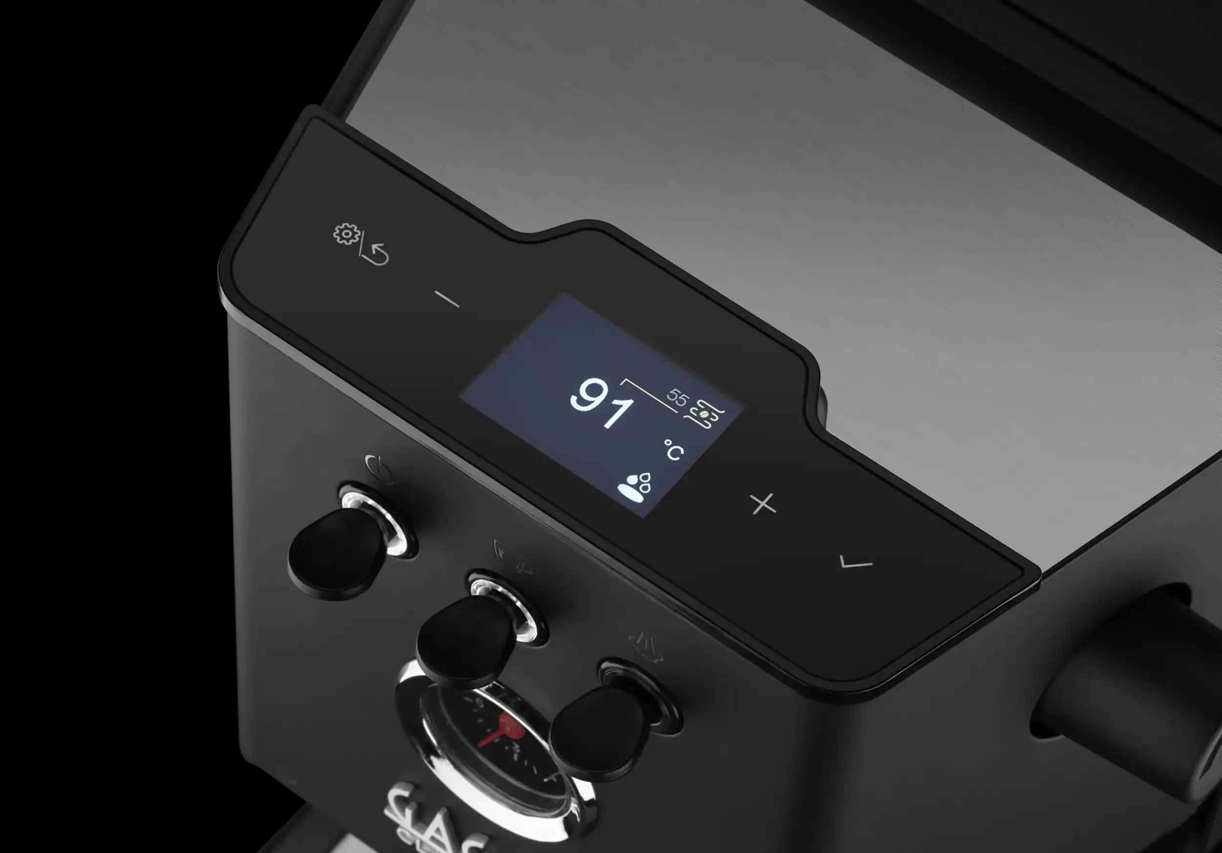 Gaggia Classic UP Schwarz Thunder Black EG2500-10 Detailansicht PID