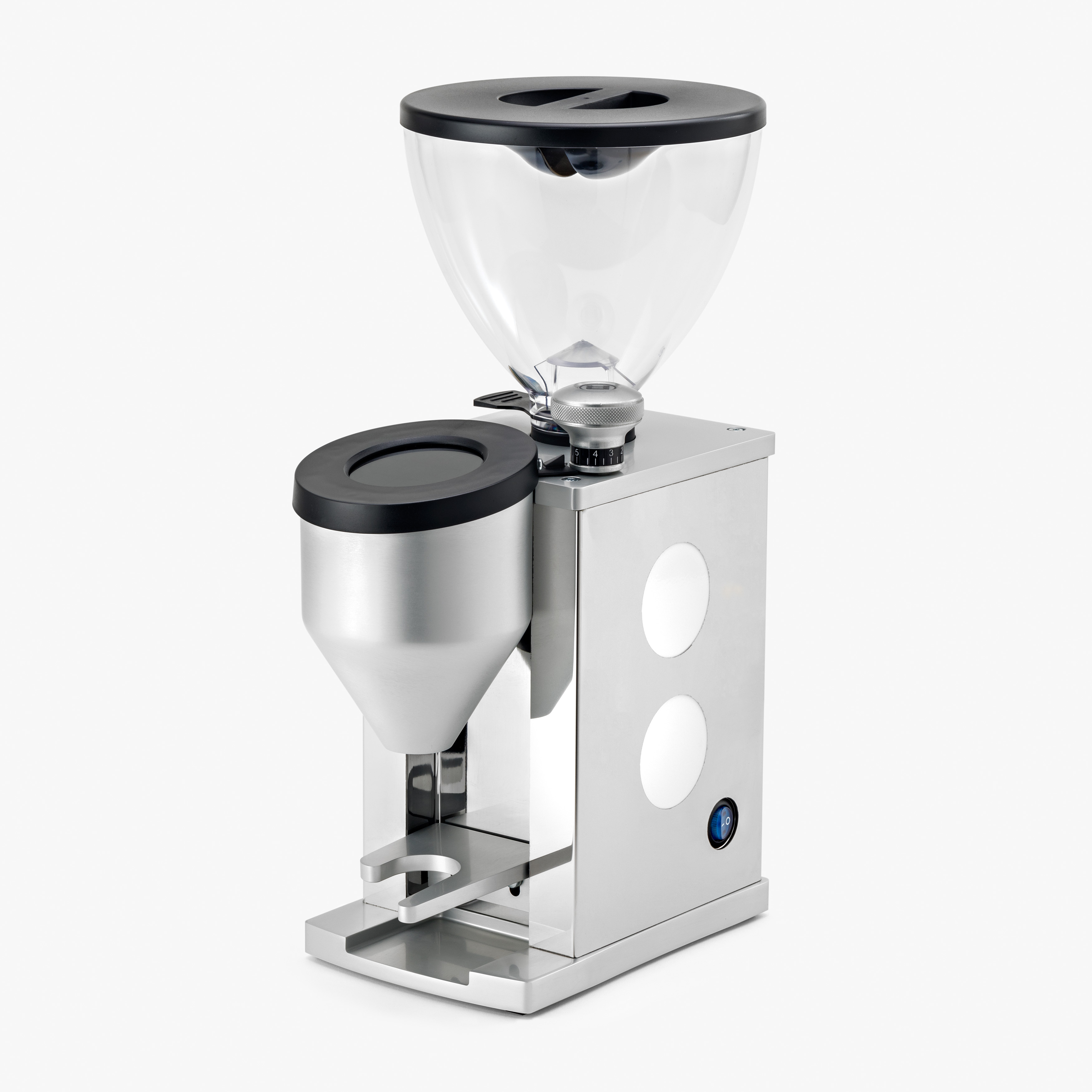 Rocket Faustino Kaffeemühle Chrom / Weiß - Seitenansicht