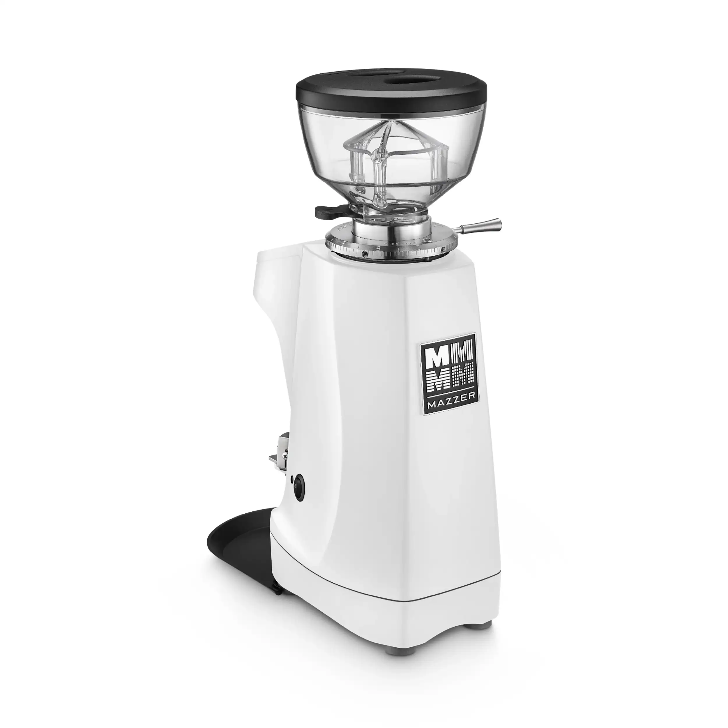 Mazzer Mini g Weiss Matt Rückansicht