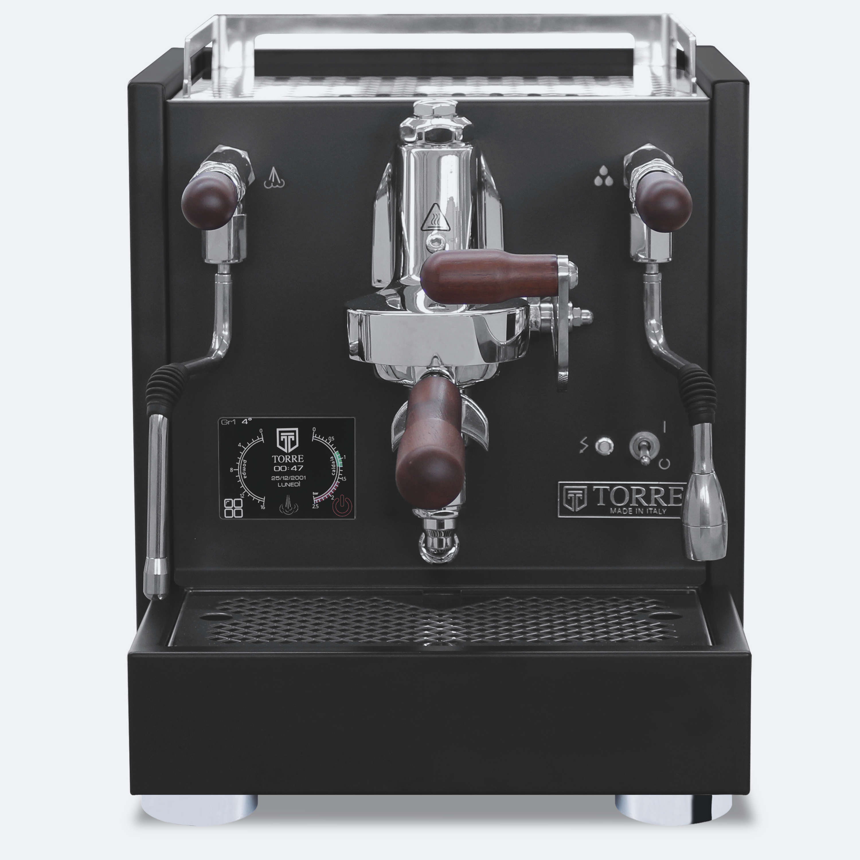 Torre Espresso Peppina EVO Schwarz Frontansicht