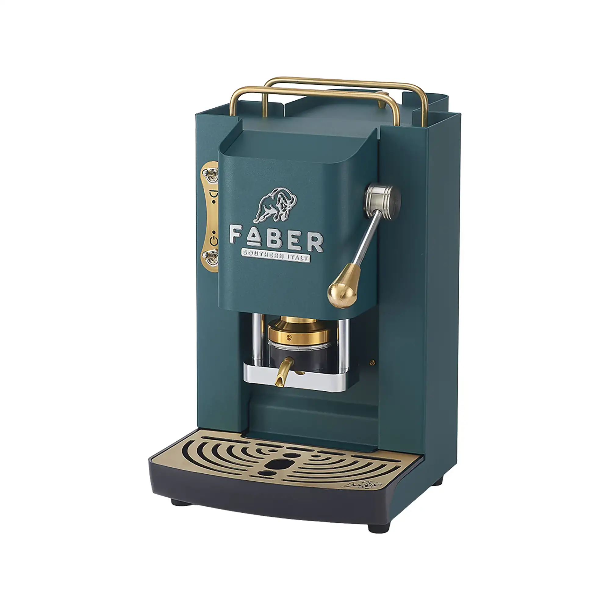 Faber Pro Deluxe 3.0 British Green ESE Pad Maschine Schrägansicht