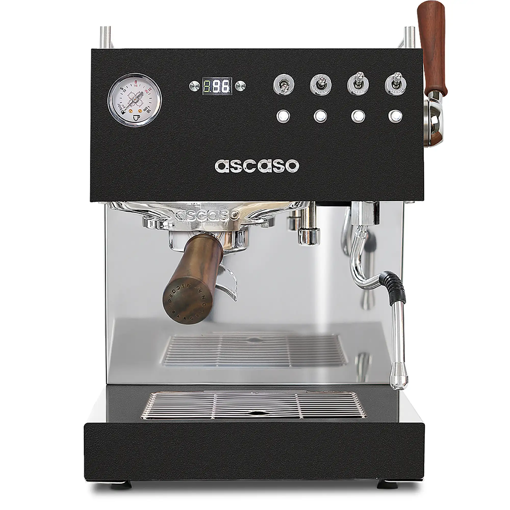 Ascaso Steel DUO PLUS V3 Schwarz Frontansicht