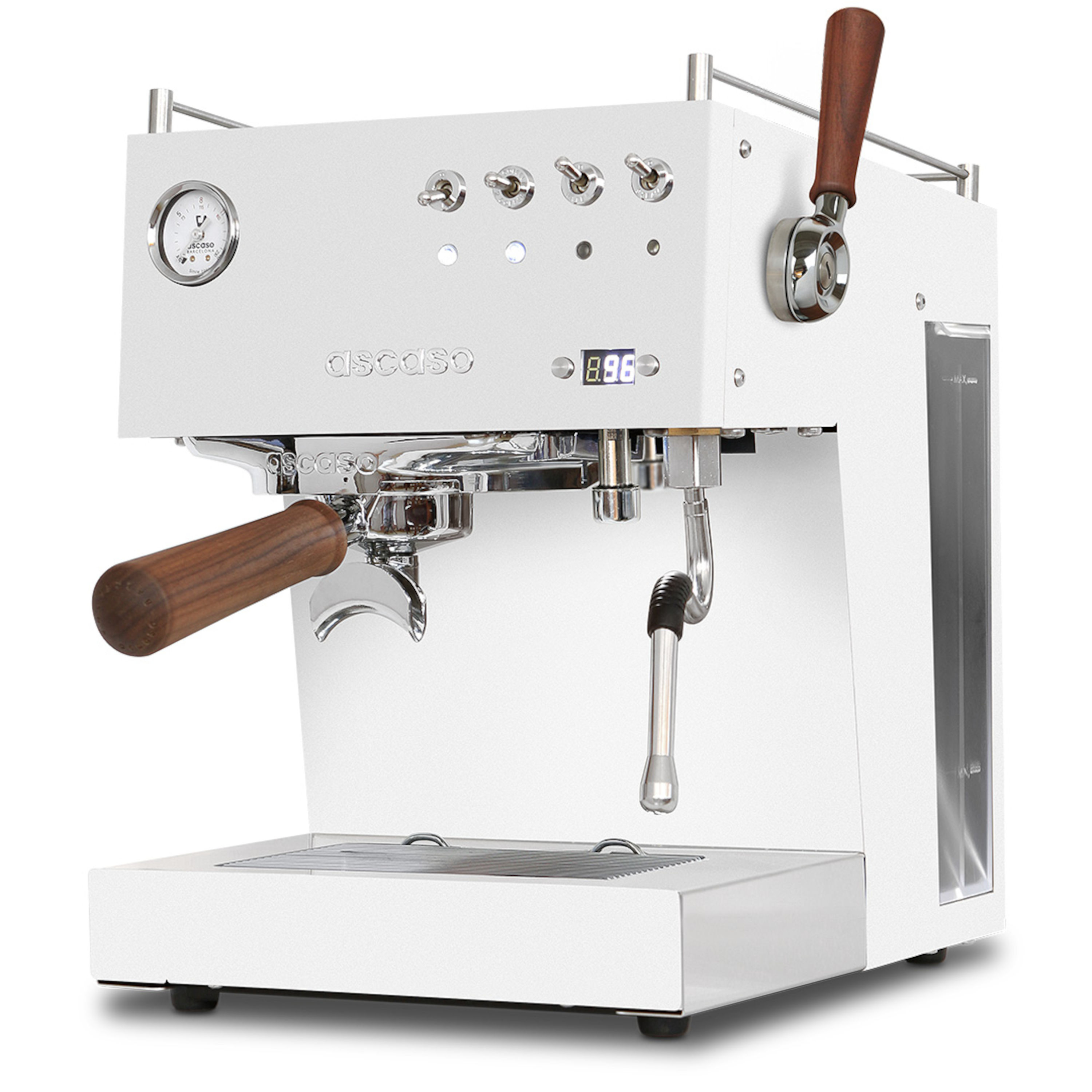 Ascaso Steel DUO PLUS PID Weiss Schrägansicht vorne