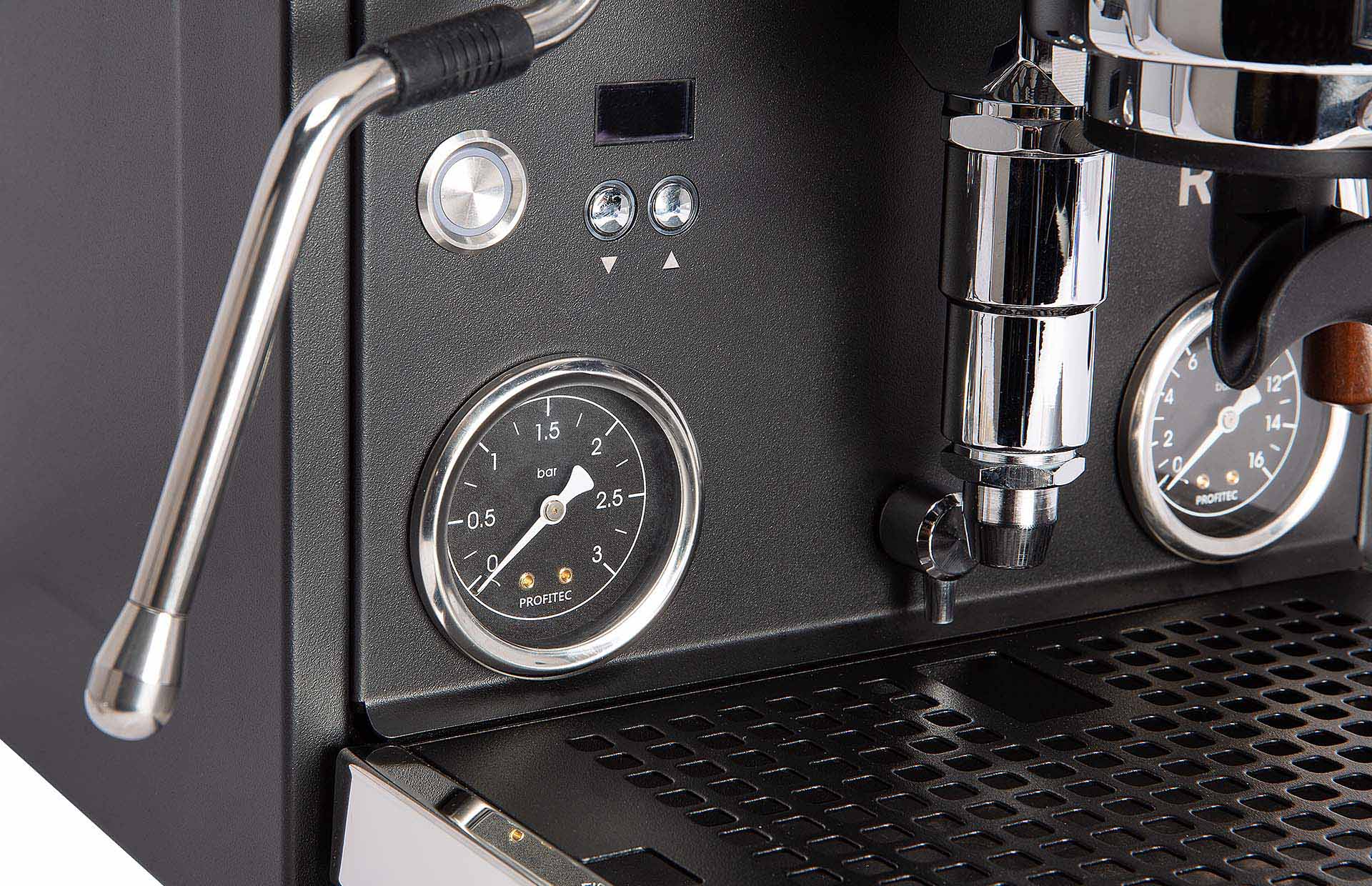 profitec ride dualboiler quicksteam schwarz detailansicht display