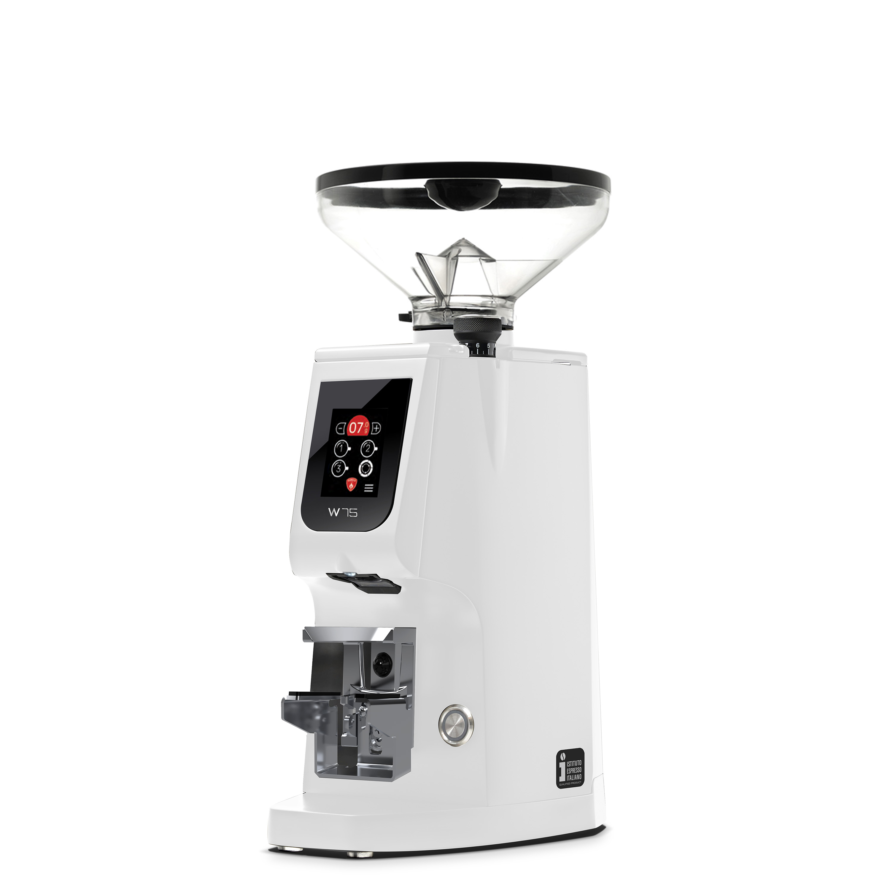Eureka ATOM W75 GbW Weiss mit kleinem Bohnenbehälter