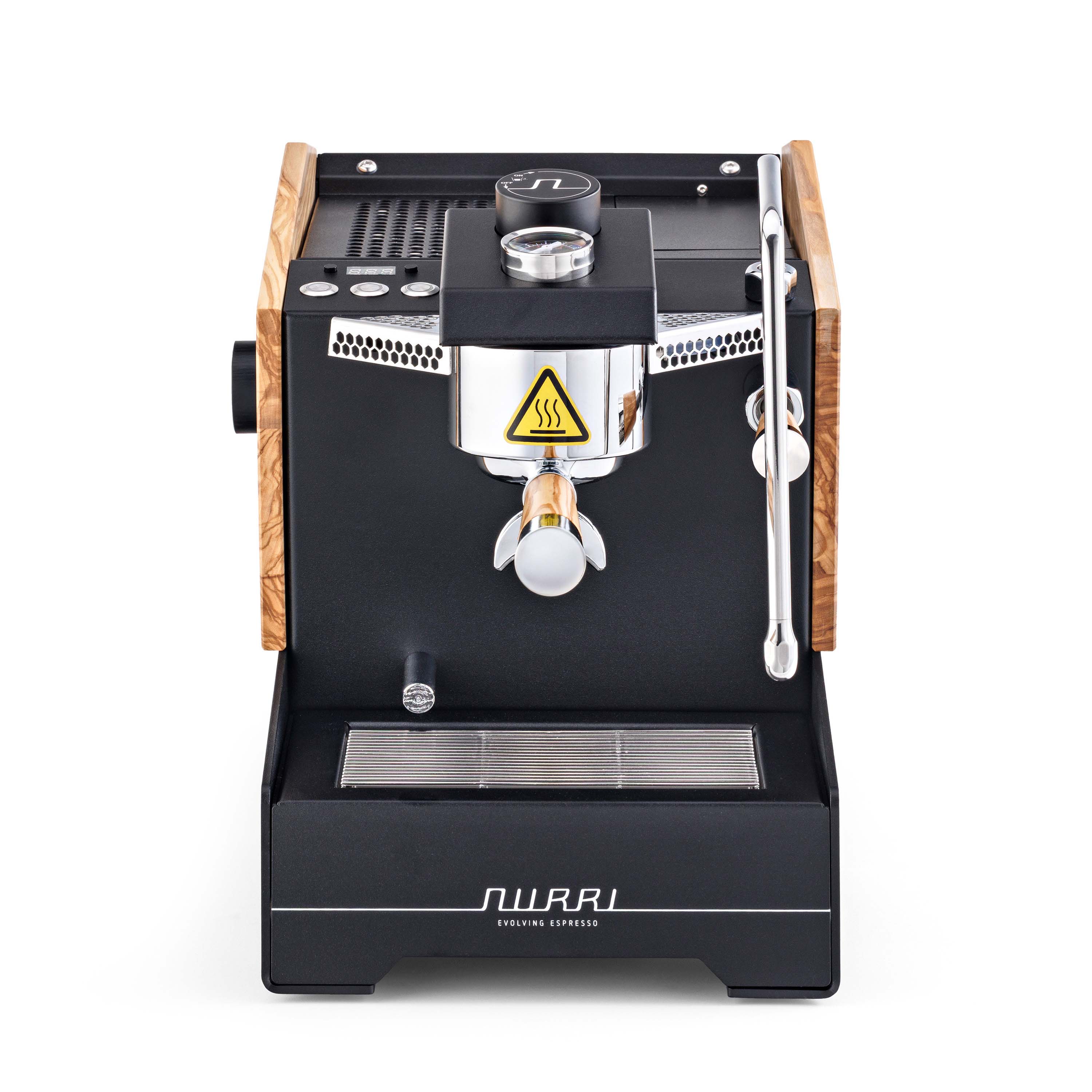 Nurri R-Type DB Espressomaschine Schwarz-Olive Frontansicht