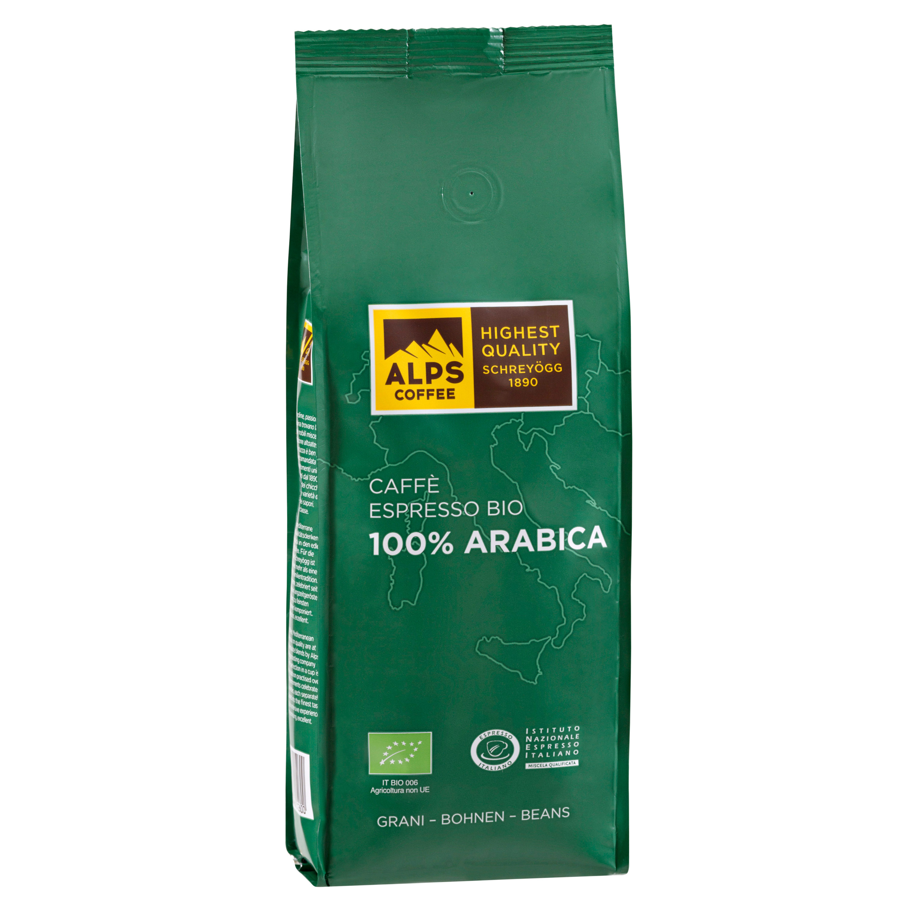 Alps Coffee Espresso BIO 500g Bohnen