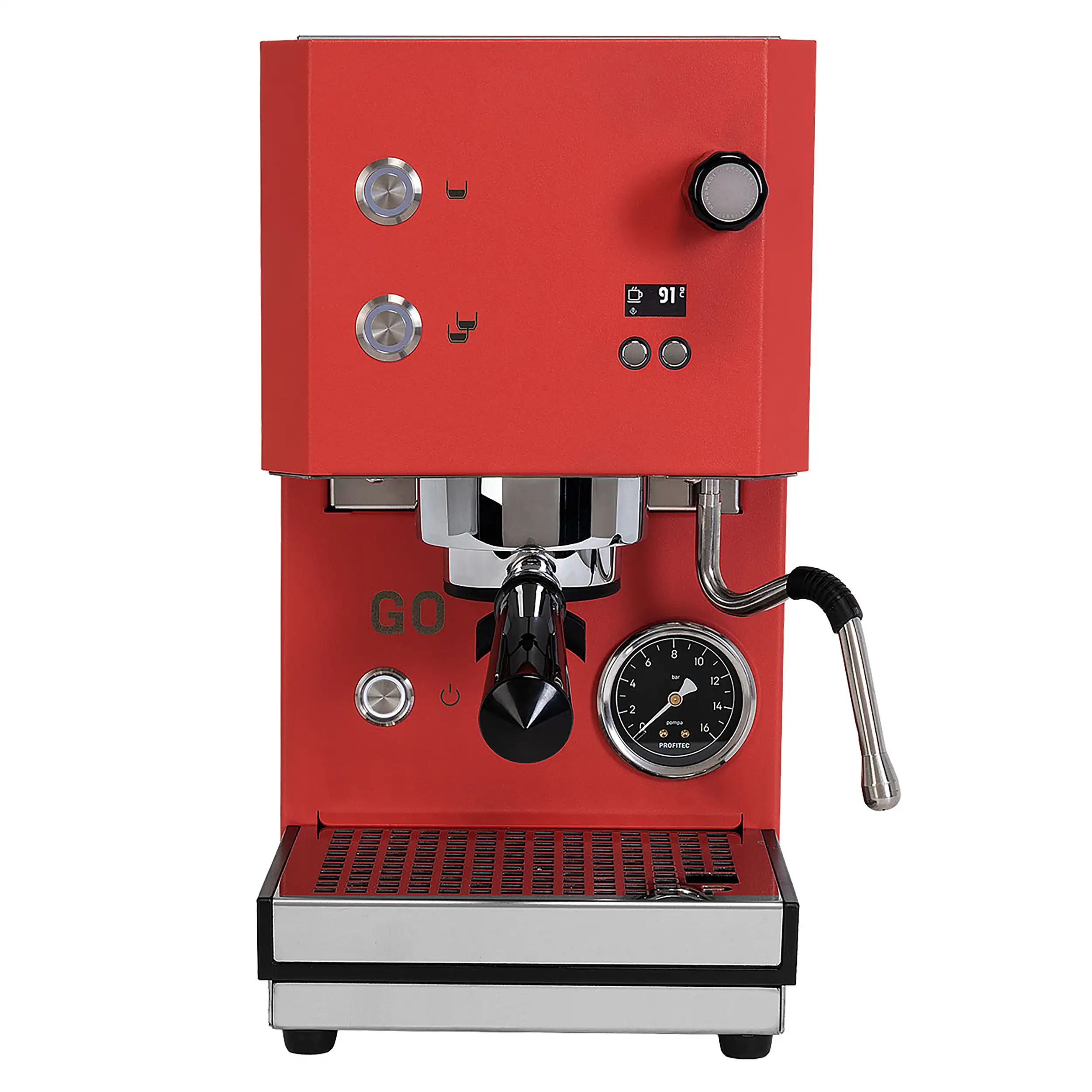 Profitec GO 2.0 Rot Espressomaschine Frontansicht