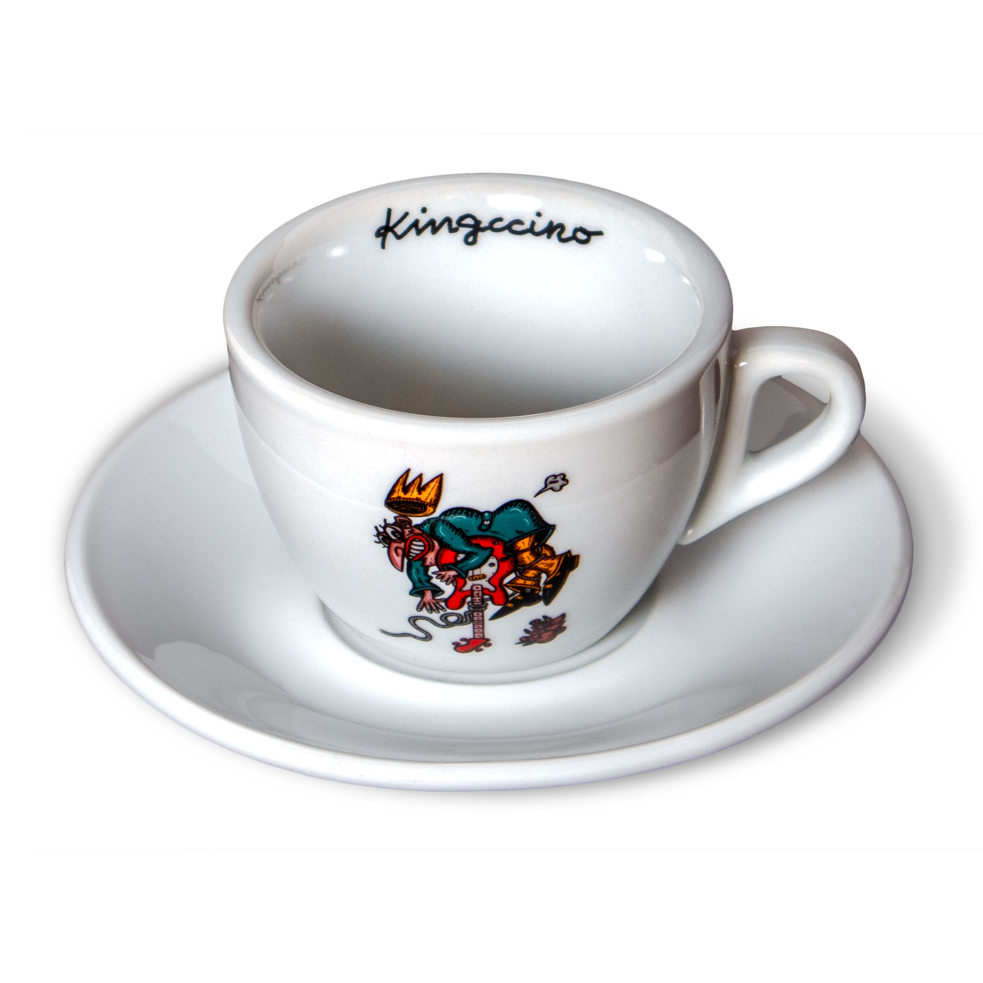 Kingccino Cappuccino Tassen 6er Set Ansicht schräg