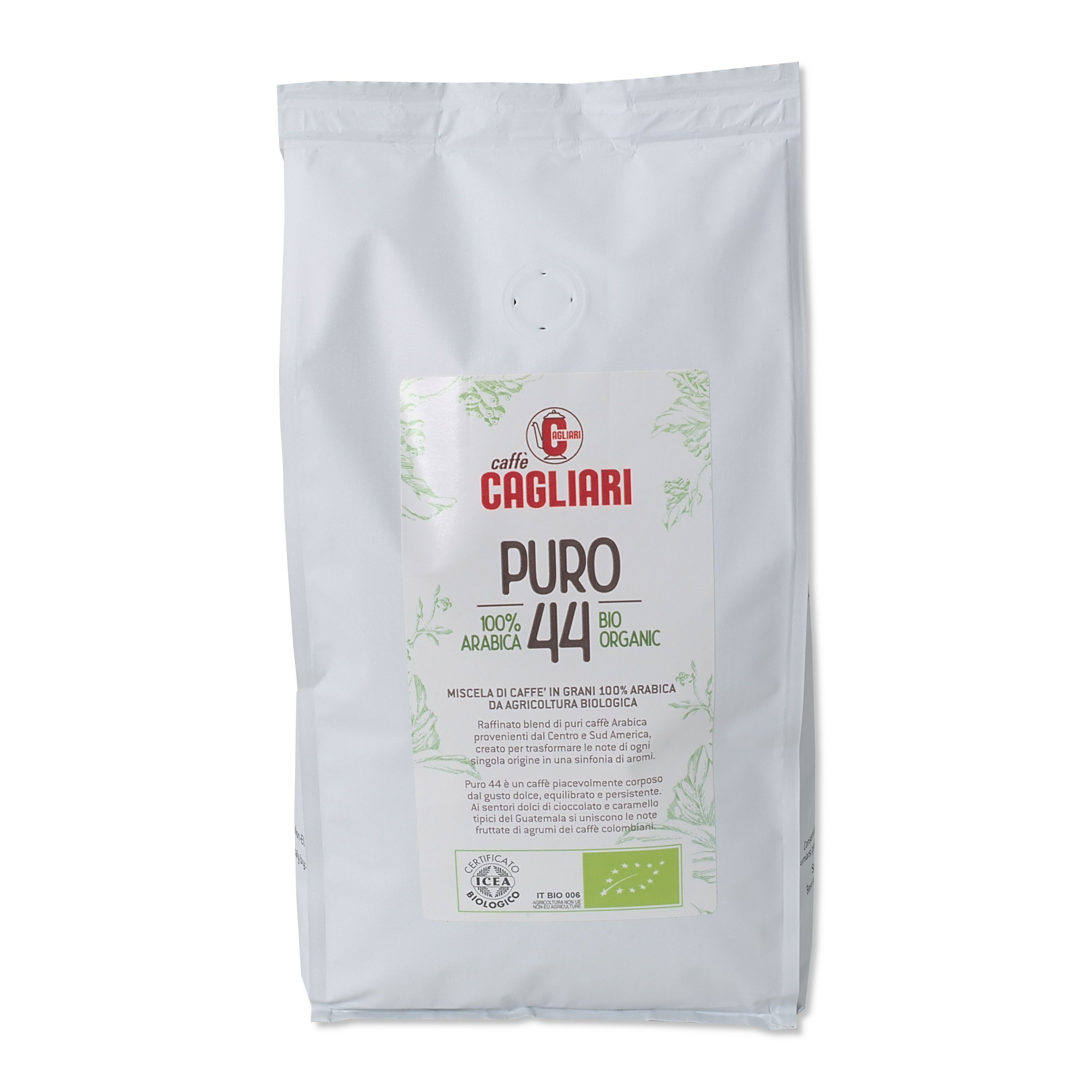 caffe Cagliari Puro 44 Bio Organic 500g Bohnen