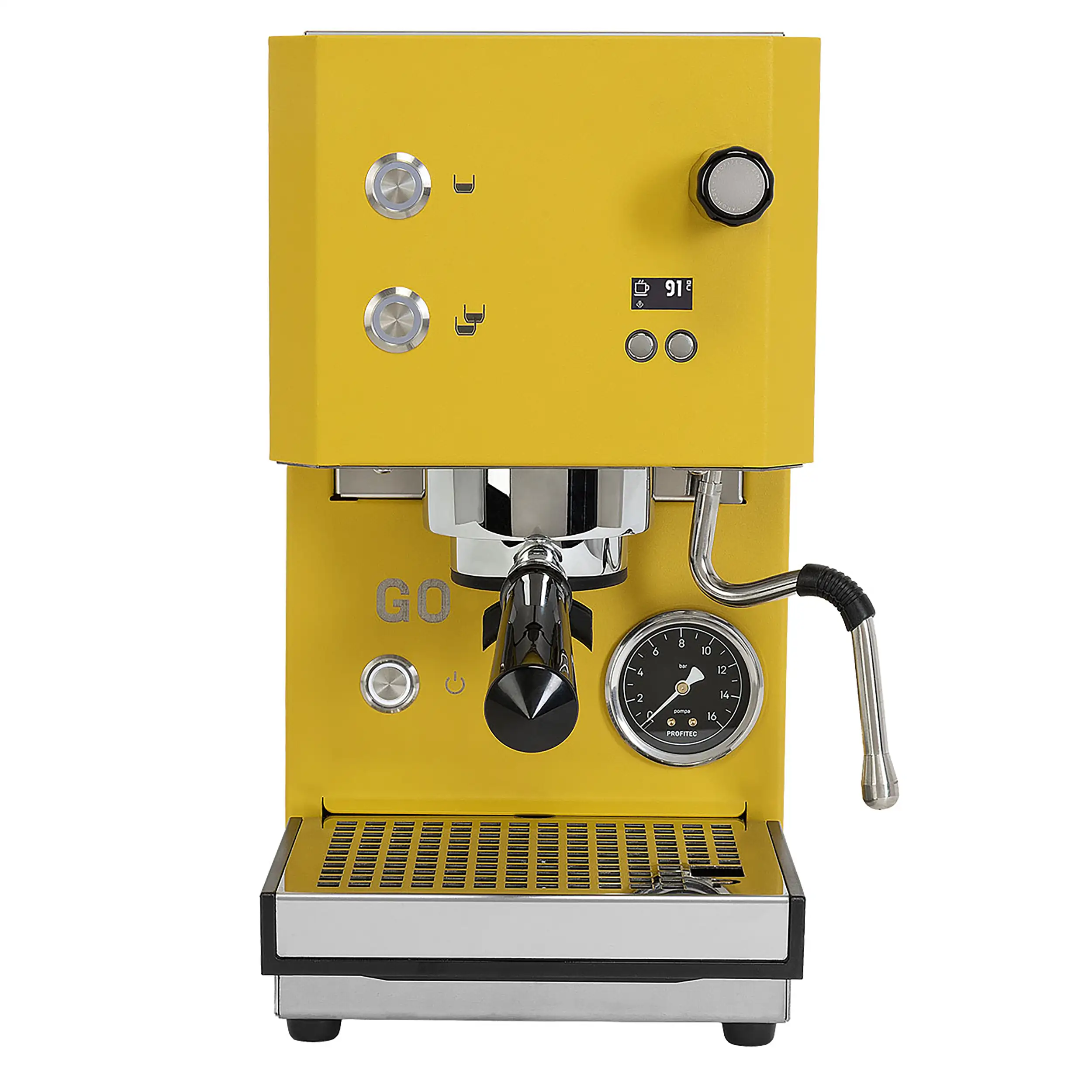 Profitec GO 2.0 Gelb Espressomaschine Frontansicht