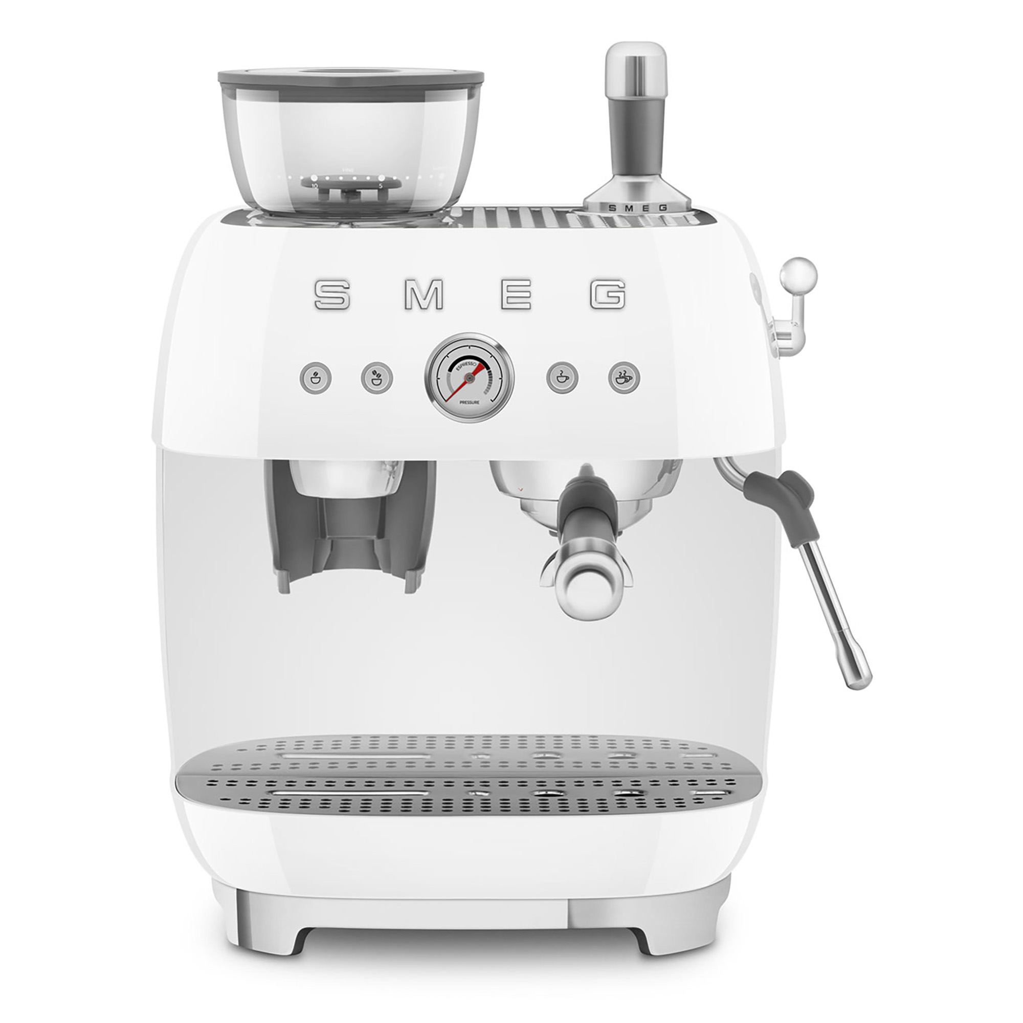 SMEG EGF03 Espressomaschine Weiss Frontansicht