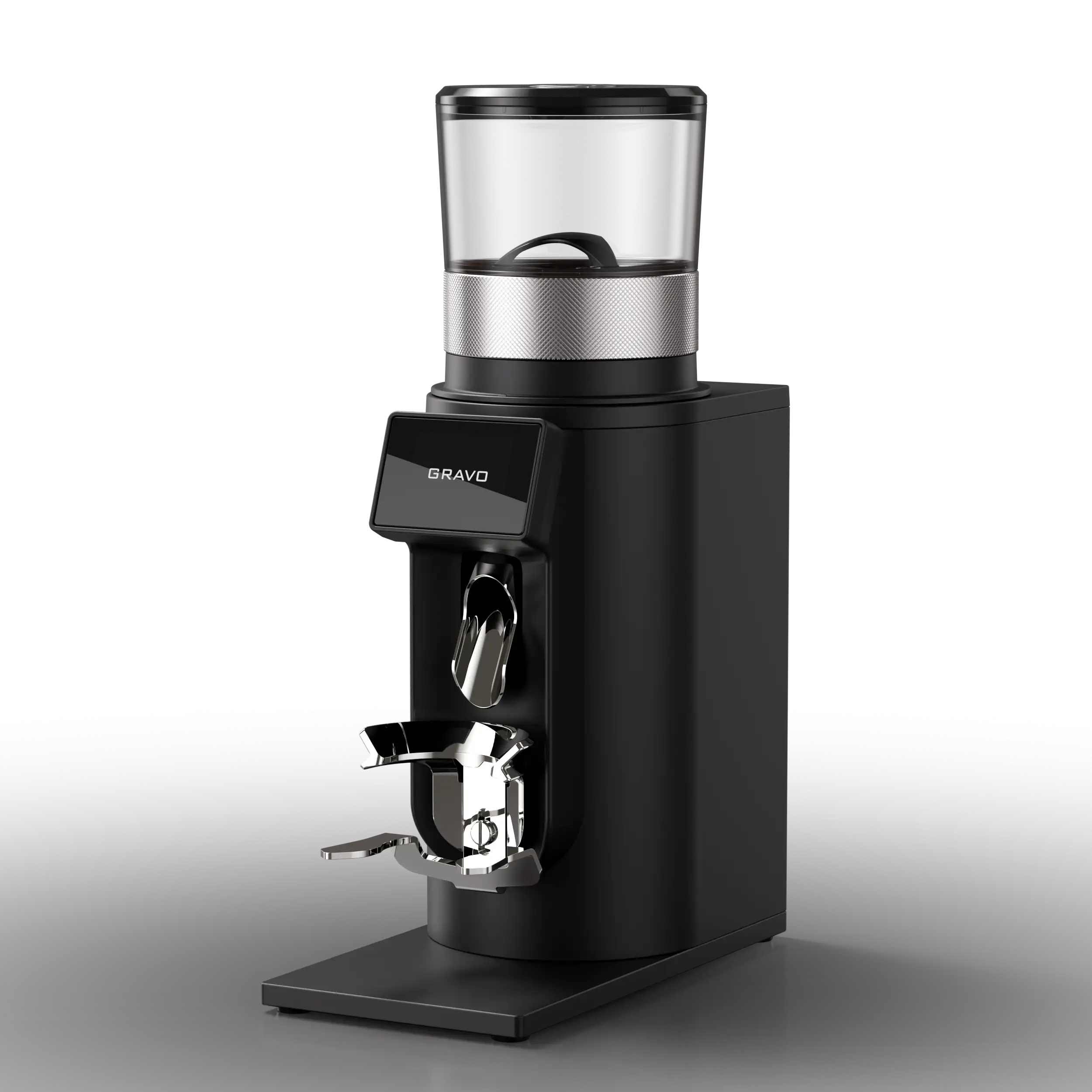 Rocket Gravo GbW Kaffeemühle Schwarz Schrägansicht